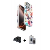 MARSİLYAN™- iPhone 15 Pro Max Kılıf Siluet Doku - Siyah Vanessa Magic Hayalet Cam + Lacivert Raze Metal Kamera Lens