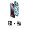 MARSİLYAN™- iPhone 15 Pro Max Kılıf Siluet Doku - Siyah Vanessa Magic Hayalet Cam + PVD Metal Kamera Lens - LT