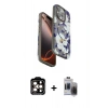 MARSİLYAN™- iPhone 15 Pro Max Kılıf Siluet Doku - Siyah Vanessa Magic Hayalet Cam + PVD Metal Kamera Lens - TU
