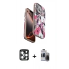 MARSİLYAN™- iPhone 15 Pro Max Kılıf Siluet Doku - Siyah Vanessa Magic Hayalet Cam + PVD Metal Kamera Lens - LT