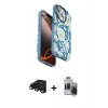 MARSİLYAN™- iPhone 15 Pro Max Kılıf Siluet Doku - Siyah Vanessa Magic Hayalet Cam + Raze Metal Kamera Lens - SH