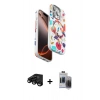 MARSİLYAN™- iPhone 15 Pro Max Kılıf Siluet Doku - Siyah Vanessa Magic Hayalet Cam + Raze Metal Kamera Lens - SH