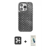 MARSİLYAN™- iPhone 15 Pro Max Kılıf Siluet Form Serisi - Şeffaf Pasifik Cam Ekran Koruyucu + PVD Metal Kamera Lens - GI