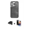 MARSİLYAN™- iPhone 15 Pro Max Kılıf Siluet Form Serisi - Siyah 3D Antistatik Mat Seramik Nano Ekran Koruyucu + Raze Metal Kamera Lens - GS