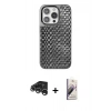 MARSİLYAN™- iPhone 15 Pro Max Kılıf Siluet Form Serisi - Siyah Bilvis 3D Mat Cam Ekran Koruyucu + Raze Metal Kamera Lens - GS