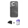 MARSİLYAN™- iPhone 15 Pro Max Kılıf Siluet Form Serisi - Siyah Bilvis 5in1 3D Magic Cam Ekran Koruyucu + Raze Metal Kamera Lens - SH