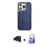 MARSİLYAN™- iPhone 15 Pro Max Kılıf Siluet Form Serisi - Siyah Bilvis 5in1 5D Magic Hayalet Cam Ekran Koruyucu + Raze Metal Kamera Lens - LT