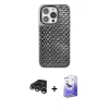 MARSİLYAN™- iPhone 15 Pro Max Kılıf Siluet Form Serisi - Siyah Bilvis 5in1 5D Magic Hayalet Cam Ekran Koruyucu + Raze Metal Kamera Lens - GS
