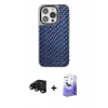 MARSİLYAN™- iPhone 15 Pro Max Kılıf Siluet Form Serisi - Siyah Bilvis 5in1 5D Magic Hayalet Cam Ekran Koruyucu + Raze Metal Kamera Lens - SH