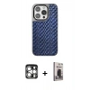 MARSİLYAN™- iPhone 15 Pro Max Kılıf Siluet Form Serisi - Siyah Bilvis Hayalet Cam Ekran Koruyucu + PVD Metal Kamera Lens - GS