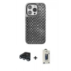 MARSİLYAN™- iPhone 15 Pro Max Kılıf Siluet Form Serisi - Siyah Bilvis Hayalet Cam Ekran Koruyucu + Lacivert Raze Metal Kamera Lens