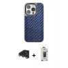 MARSİLYAN™- iPhone 15 Pro Max Kılıf Siluet Form Serisi - Siyah Bilvis Hayalet Cam Ekran Koruyucu + Lacivert Raze Metal Kamera Lens