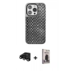 MARSİLYAN™- iPhone 15 Pro Max Kılıf Siluet Form Serisi - Siyah Bilvis Hayalet Cam Ekran Koruyucu + Raze Metal Kamera Lens - SH