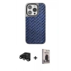 MARSİLYAN™- iPhone 15 Pro Max Kılıf Siluet Form Serisi - Siyah Bilvis Hayalet Cam Ekran Koruyucu + Raze Metal Kamera Lens - SH