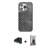 MARSİLYAN™- iPhone 15 Pro Max Kılıf Siluet Form Serisi - Siyah Bilvis Hayalet Cam Ekran Koruyucu + Raze Metal Kamera Lens - LT