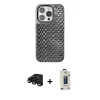 MARSİLYAN™- iPhone 15 Pro Max Kılıf Siluet Form Serisi - Siyah Bilvis Hayalet Cam Ekran Koruyucu + Raze Metal Kamera Lens - SH