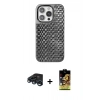 MARSİLYAN™- iPhone 15 Pro Max Kılıf Siluet Form Serisi - Siyah Buffer Cam Ekran Koruyucu + Raze Metal Kamera Lens - LT
