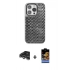 MARSİLYAN™- iPhone 15 Pro Max Kılıf Siluet Form Serisi - Siyah Buffer Hayalet Cam Ekran Koruyucu + Raze Metal Kamera Lens - GS