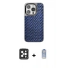 MARSİLYAN™- iPhone 15 Pro Max Kılıf Siluet Form Serisi - Siyah Joko Magic 5D Cam + PVD Metal Kamera Lens - SH