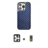 MARSİLYAN™- iPhone 15 Pro Max Kılıf Siluet Form Serisi - Siyah Joko Magic 5D Hayalet Cam + PVD Metal Kamera Lens - GS