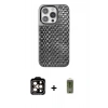 MARSİLYAN™- iPhone 15 Pro Max Kılıf Siluet Form Serisi - Siyah Joko Magic 5D Hayalet Cam + PVD Metal Kamera Lens - TU