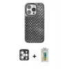 MARSİLYAN™- iPhone 15 Pro Max Kılıf Siluet Form Serisi - Siyah Polymer Nano Ekran Koruyucu + PVD Metal Kamera Lens - GS