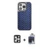 MARSİLYAN™- iPhone 15 Pro Max Kılıf Siluet Form Serisi - Siyah Vanessa Magic Cam + PVD Metal Kamera Lens - LT