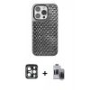 MARSİLYAN™- iPhone 15 Pro Max Kılıf Siluet Form Serisi - Siyah Vanessa Magic Hayalet Cam + PVD Metal Kamera Lens - LT