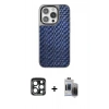 MARSİLYAN™- iPhone 15 Pro Max Kılıf Siluet Form Serisi - Siyah Vanessa Magic Hayalet Cam + PVD Metal Kamera Lens - LT