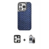 MARSİLYAN™- iPhone 15 Pro Max Kılıf Siluet Form Serisi - Siyah Vanessa Magic Hayalet Cam + PVD Metal Kamera Lens - GS