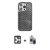 MARSİLYAN™- iPhone 15 Pro Max Kılıf Siluet Form Serisi - Siyah Vanessa Magic Hayalet Cam + PVD Metal Kamera Lens - GS