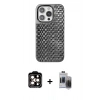 MARSİLYAN™- iPhone 15 Pro Max Kılıf Siluet Form Serisi - Siyah Vanessa Magic Hayalet Cam + PVD Metal Kamera Lens - TU