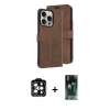 MARSİLYAN™- iPhone 15 Pro Max Kılıf Siluet Işık Serisi - Şeffaf 360 Full Body Arka Koruyucu + PVD Metal Kamera Lens - TU