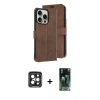 MARSİLYAN™- iPhone 15 Pro Max Kılıf Siluet Işık Serisi - Şeffaf 360 Full Body Arka Koruyucu + PVD Metal Kamera Lens - SH