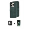 MARSİLYAN™- iPhone 15 Pro Max Kılıf Siluet Işık Serisi - Şeffaf 360 Full Body Arka Koruyucu + PVD Metal Kamera Lens - SH