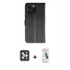 MARSİLYAN™- iPhone 15 Pro Max Kılıf Siluet Işık Serisi - Şeffaf Pasifik Cam Ekran Koruyucu + PVD Metal Kamera Lens - GI