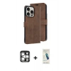 MARSİLYAN™- iPhone 15 Pro Max Kılıf Siluet Işık Serisi - Şeffaf Pasifik Cam Ekran Koruyucu + PVD Metal Kamera Lens - GS