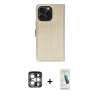 MARSİLYAN™- iPhone 15 Pro Max Kılıf Siluet Işık Serisi - Şeffaf Pasifik Cam Ekran Koruyucu + PVD Metal Kamera Lens - GS
