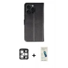 MARSİLYAN™- iPhone 15 Pro Max Kılıf Siluet Işık Serisi - Şeffaf Pasifik Cam Ekran Koruyucu + PVD Metal Kamera Lens - GS