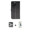 MARSİLYAN™- iPhone 15 Pro Max Kılıf Siluet Işık Serisi - Şeffaf Pasifik Cam Ekran Koruyucu + Lacivert PVD Metal Kamera Lens