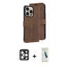 MARSİLYAN™- iPhone 15 Pro Max Kılıf Siluet Işık Serisi - Şeffaf Pasifik Cam Ekran Koruyucu + Lacivert PVD Metal Kamera Lens