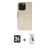 MARSİLYAN™- iPhone 15 Pro Max Kılıf Siluet Işık Serisi - Şeffaf Pasifik Cam Ekran Koruyucu + PVD Metal Kamera Lens - GI