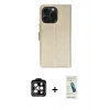 MARSİLYAN™- iPhone 15 Pro Max Kılıf Siluet Işık Serisi - Şeffaf Pasifik Cam Ekran Koruyucu + PVD Metal Kamera Lens - TU