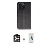 MARSİLYAN™- iPhone 15 Pro Max Kılıf Siluet Işık Serisi - Şeffaf Pasifik Cam Ekran Koruyucu + PVD Metal Kamera Lens - TU