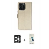 MARSİLYAN™- iPhone 15 Pro Max Kılıf Siluet Işık Serisi - Şeffaf Pasifik Cam Ekran Koruyucu + PVD Metal Kamera Lens - SH