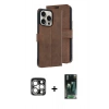 MARSİLYAN™- iPhone 15 Pro Max Kılıf Siluet Işık Serisi - Siyah 360 Mat Full Body Arka Koruyucu + PVD Metal Kamera Lens - GS