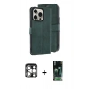 MARSİLYAN™- iPhone 15 Pro Max Kılıf Siluet Işık Serisi - Siyah 360 Mat Full Body Arka Koruyucu + PVD Metal Kamera Lens - GS