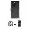 MARSİLYAN™- iPhone 15 Pro Max Kılıf Siluet Işık Serisi - Siyah 360 Mat Full Body Arka Koruyucu + PVD Metal Kamera Lens - GS