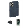 MARSİLYAN™- iPhone 15 Pro Max Kılıf Siluet Işık Serisi - Siyah 360 Mat Full Body Arka Koruyucu + Raze Metal Kamera Lens - LT