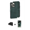 MARSİLYAN™- iPhone 15 Pro Max Kılıf Siluet Işık Serisi - Siyah 360 Mat Full Body Arka Koruyucu + Siyah Raze Metal Kamera Lens